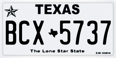 TX license plate BCX5737