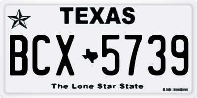 TX license plate BCX5739