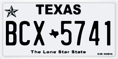 TX license plate BCX5741