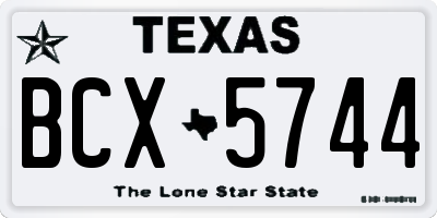 TX license plate BCX5744