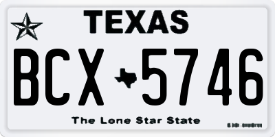 TX license plate BCX5746
