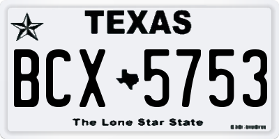 TX license plate BCX5753