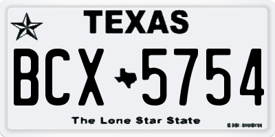TX license plate BCX5754