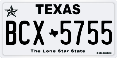 TX license plate BCX5755