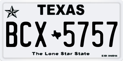 TX license plate BCX5757