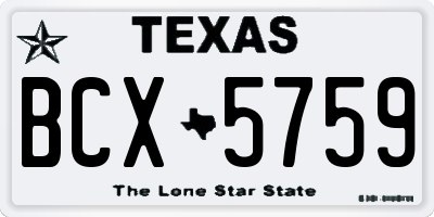 TX license plate BCX5759