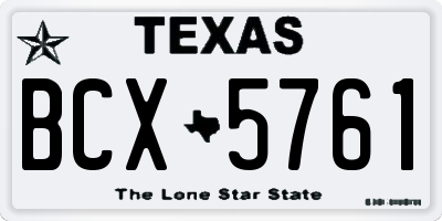 TX license plate BCX5761