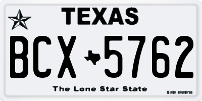 TX license plate BCX5762