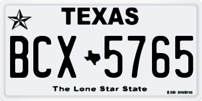 TX license plate BCX5765