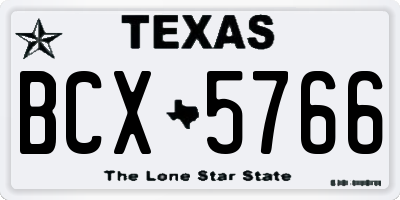 TX license plate BCX5766