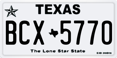 TX license plate BCX5770