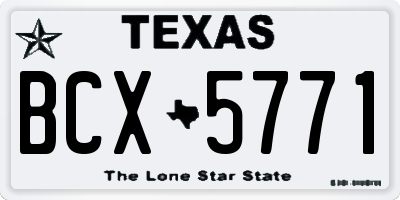 TX license plate BCX5771