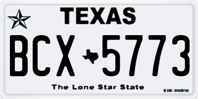 TX license plate BCX5773