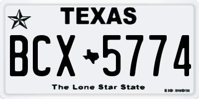 TX license plate BCX5774