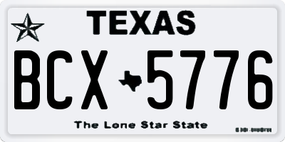 TX license plate BCX5776