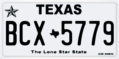 TX license plate BCX5779