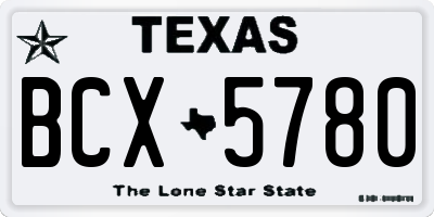 TX license plate BCX5780