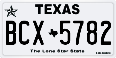 TX license plate BCX5782