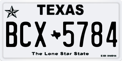 TX license plate BCX5784