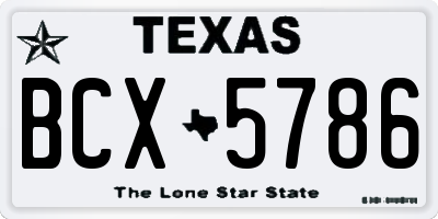 TX license plate BCX5786
