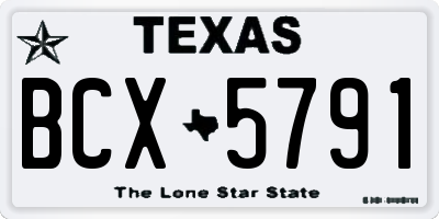 TX license plate BCX5791