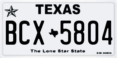 TX license plate BCX5804