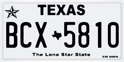 TX license plate BCX5810