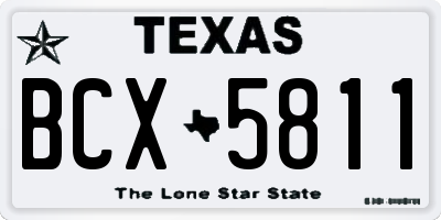 TX license plate BCX5811