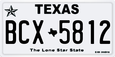 TX license plate BCX5812