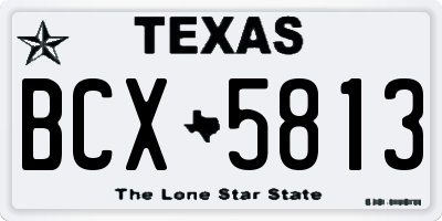 TX license plate BCX5813