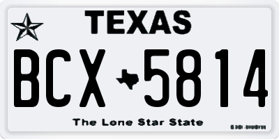 TX license plate BCX5814