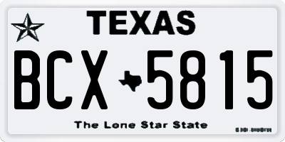 TX license plate BCX5815