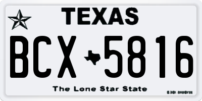 TX license plate BCX5816
