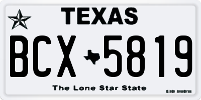 TX license plate BCX5819