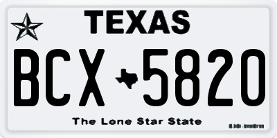 TX license plate BCX5820