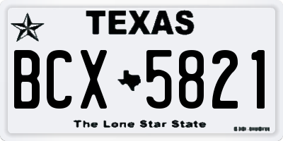 TX license plate BCX5821