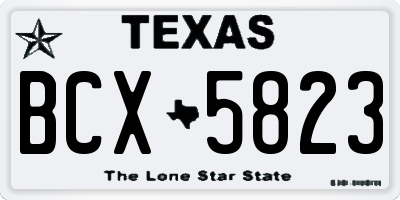 TX license plate BCX5823