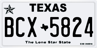 TX license plate BCX5824