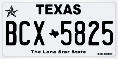 TX license plate BCX5825