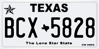 TX license plate BCX5828