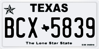 TX license plate BCX5839