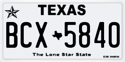 TX license plate BCX5840