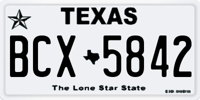 TX license plate BCX5842