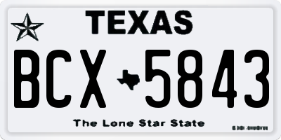TX license plate BCX5843