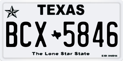 TX license plate BCX5846