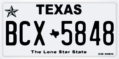 TX license plate BCX5848