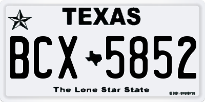 TX license plate BCX5852