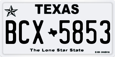 TX license plate BCX5853