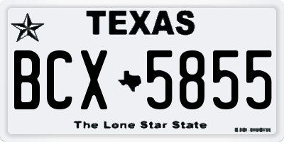 TX license plate BCX5855