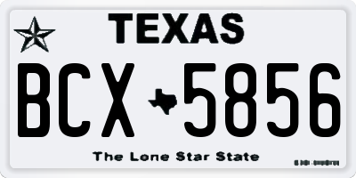 TX license plate BCX5856